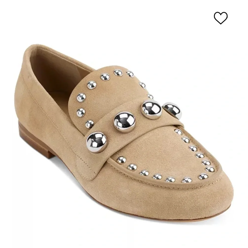 Karl Lagerfeld Avah Studs loafer slip on flats taupe size 6.5 shoe